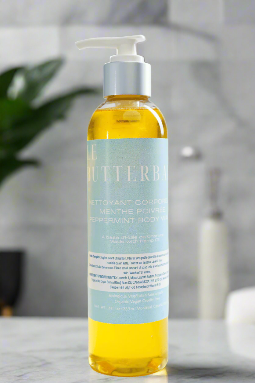 Peppermint oil body wash