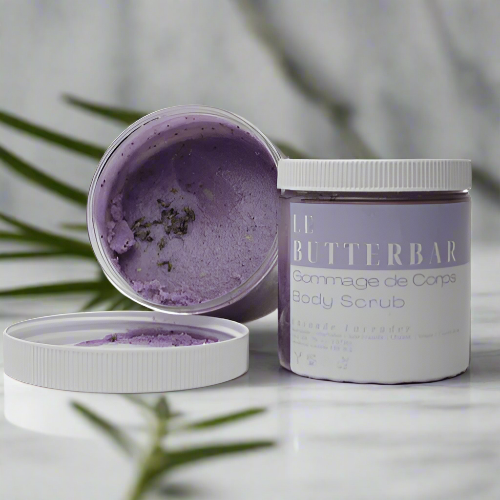 Le butter bar shea butter and lavender body scrub.