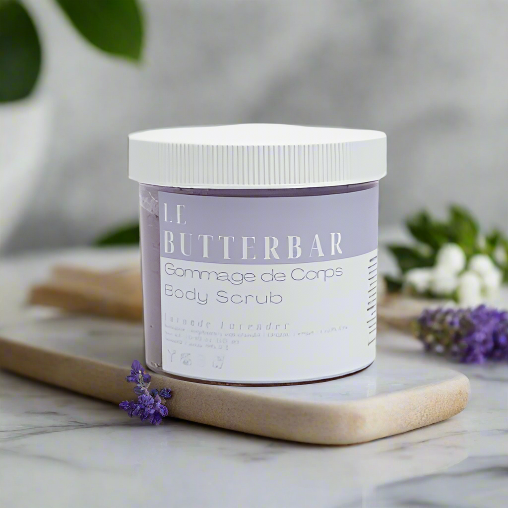 Le butter bar shea butter and lavender body scrub.