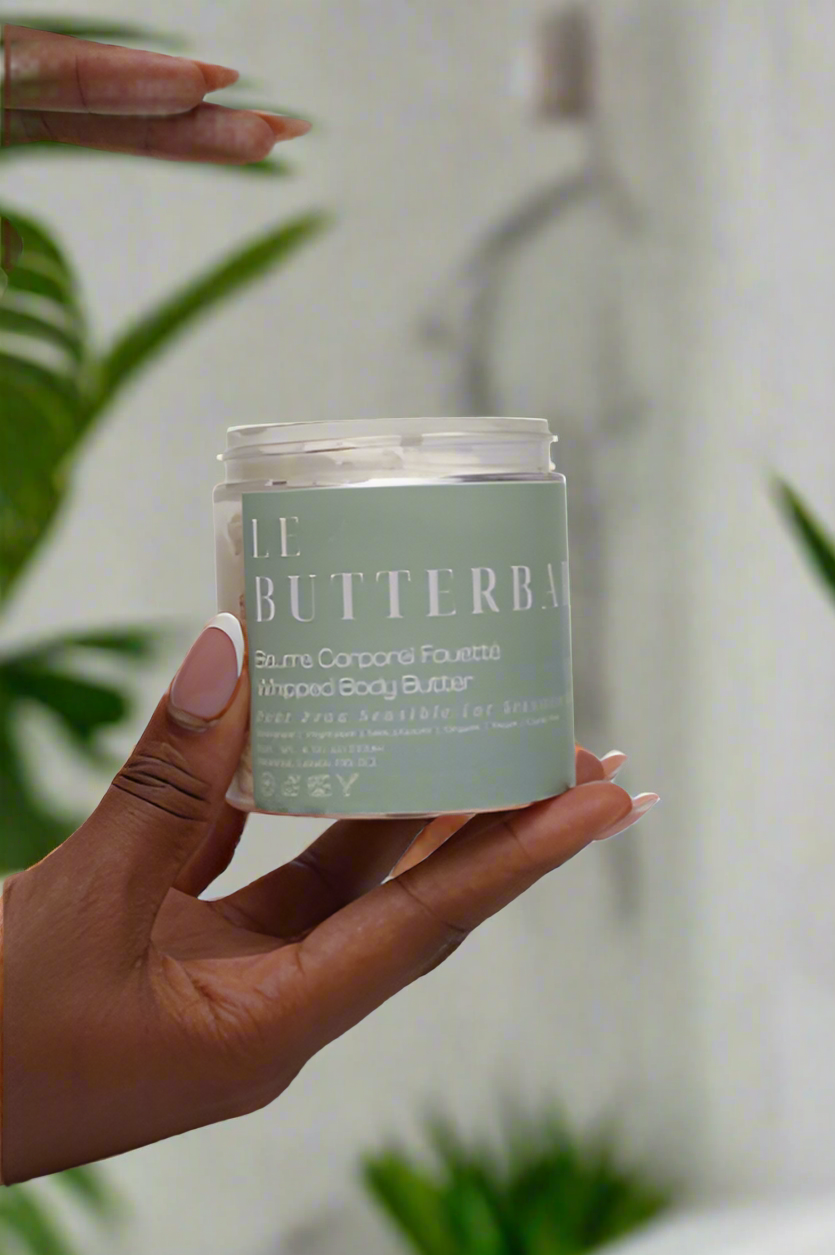 Whipped Shea butter body butter for sensitive skin.